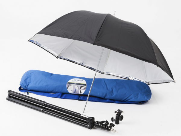 Kit parapluie <Tout-en-Un> Ø80cm, avec rotule, trépied & sac rembourré