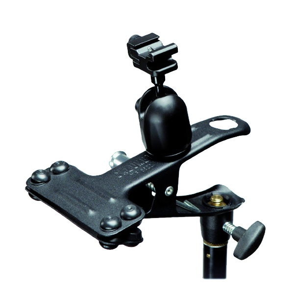 Pince clip clamp avec rotule ball et griffe sabot flash