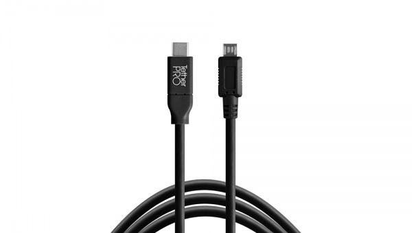 Câble TetherPro USB-C to USB 2.0 Micro-B 5pin 4,6m Noir