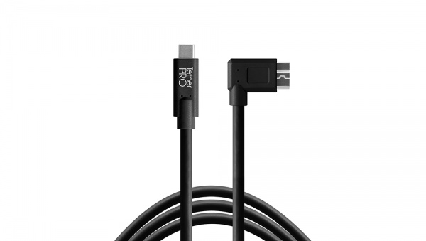 Câble TetherPro USB-C to USB 3.0 Micro-B 4,6m Noir coudé