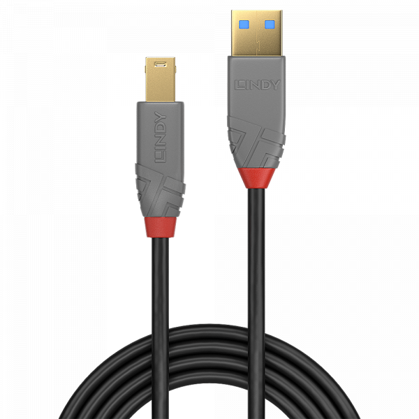 Câble USB 3.0 type A vers B mâle, Anthra Line, 3m