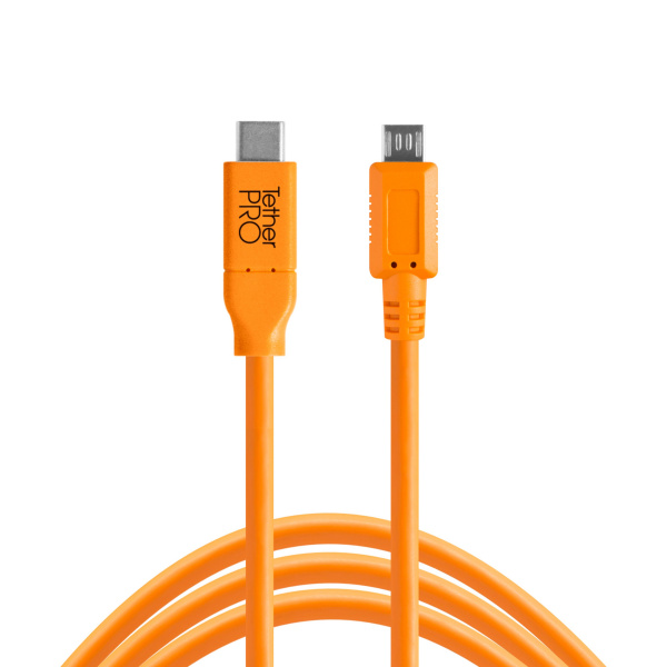 Câbles Air Direct USB-C vers USB 2.0 Micro-B 5pin, Orange (Kit de 2)