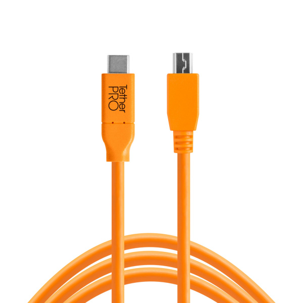 Câbles Air Direct USB-C vers USB 2.0 Mini-B 5-Pin, Orange (Kit de 2)
