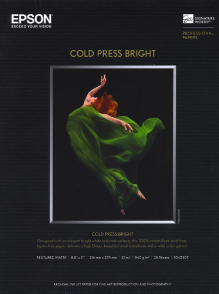 Papier Cold Press Bright 305g 24'' x15.2m **fin de stock**