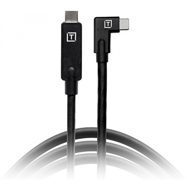Câble TetherPro USB-C vers USB-C 4,6m Noir coudé