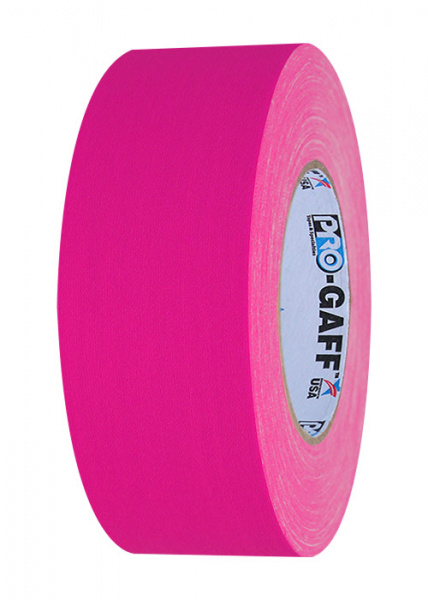 Gaffer toile rose fluo, rouleau de 25mm x 25m