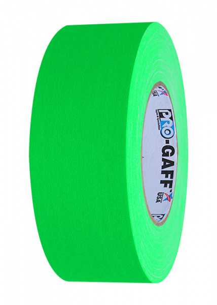 Gaffer toile vert fluo, rouleau de 25mm x 25m