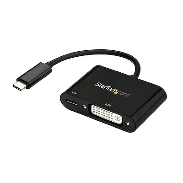 Adaptateur Vidéo USB-C vers DVI noir, avec alimentation PD 60W
