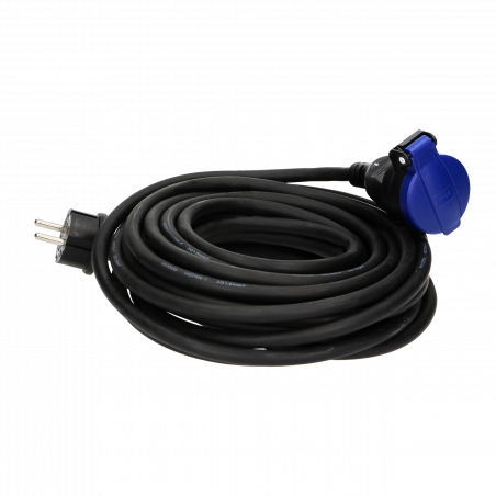 Rallonge câble alim. surmoulé 3G1,5 mm² - 10m Noir IP44