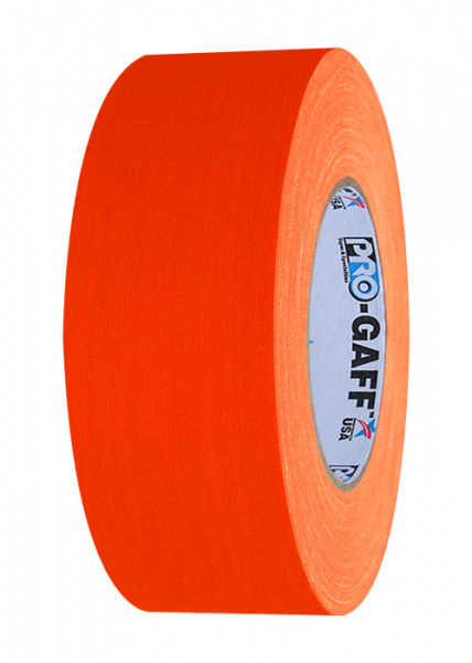 Gaffer toile orange fluo, rouleau de 25mm x 25m