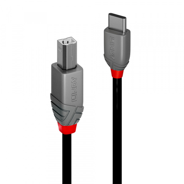 Cable 2m USB 2.0 Type C to B, Anthra Line Câble USB - Noir